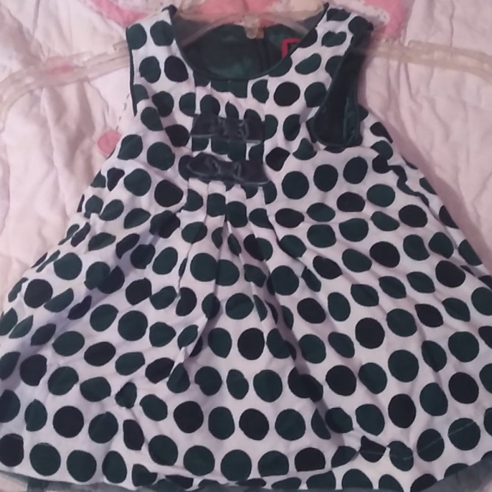 The Children's Place 12 Month Green Polkadot Dess
